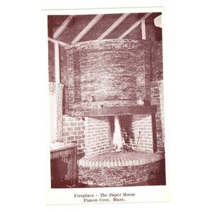 Vintage Fireplace Paper House Postcard Curhan Co Gloucester Massachusetts USA